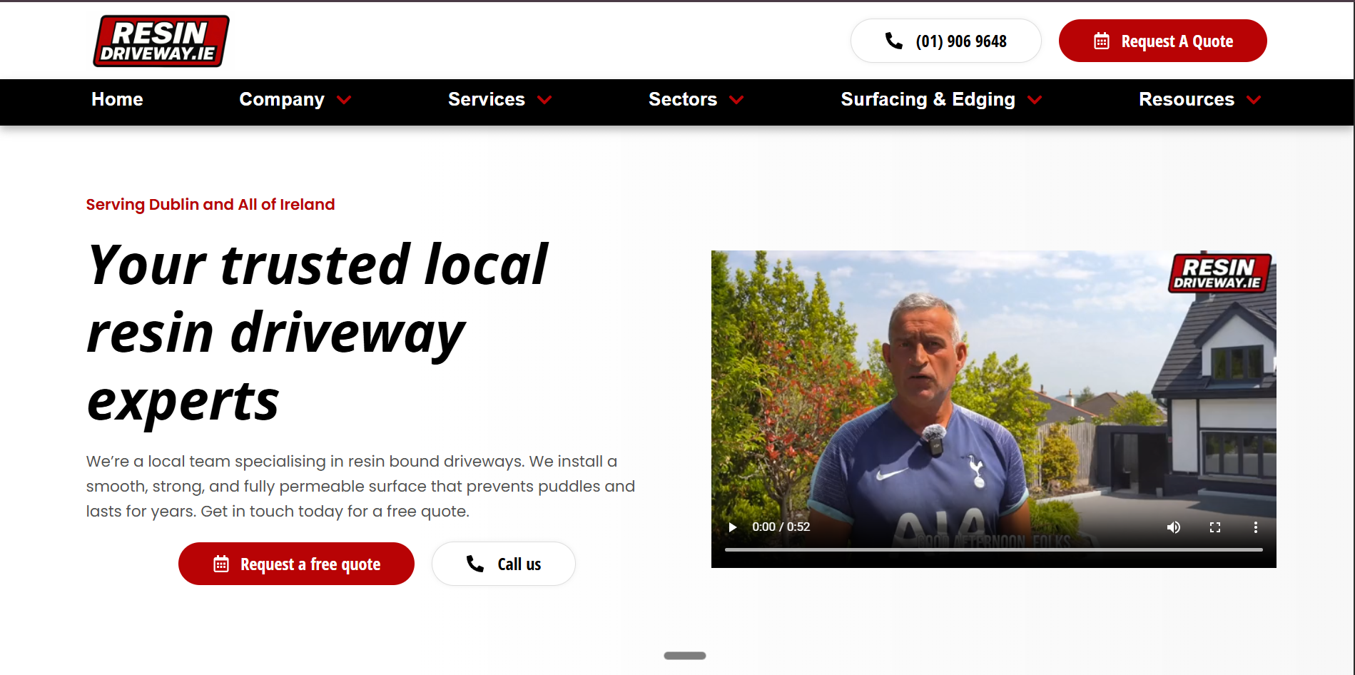 ResinDriveway.ie homepage